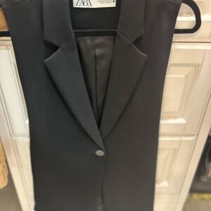 Zara Women's Black Blazer Vest